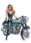 Ann and her Velocette.